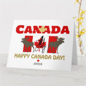 Canada Maple Leaf, Happy Canada day, 7月1日 カード (黄色い花)