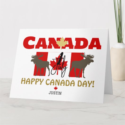 Canada Maple Leaf, Happy Canada day, 7月1日 カード (正面)