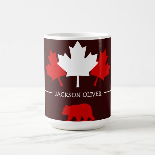 Canada Maple Leaf, Happy Canada day, 7月1日 コーヒーマグカップ (中央)