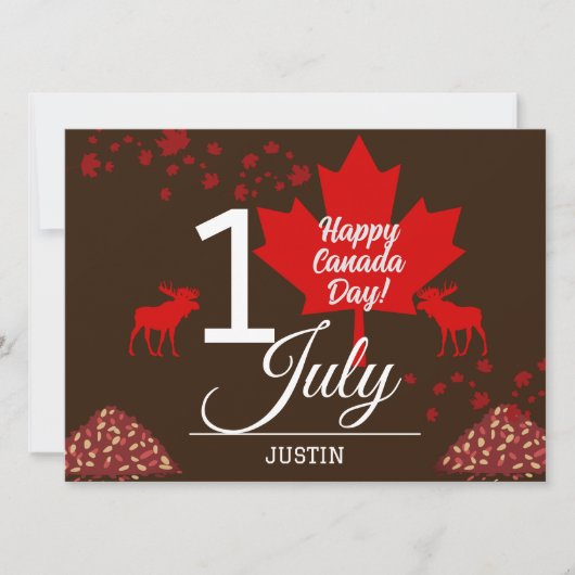 Canada Maple Leaf, Happy Canada day, 7月1日 シーズンカード (正面)