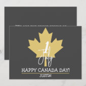 Canada Maple Leaf, Happy Canada day, 7月1日 シーズンカード (正面/裏面)