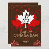 Canada Maple Leaf, Happy Canada day, 7月1日 シーズンカード (正面/裏面)