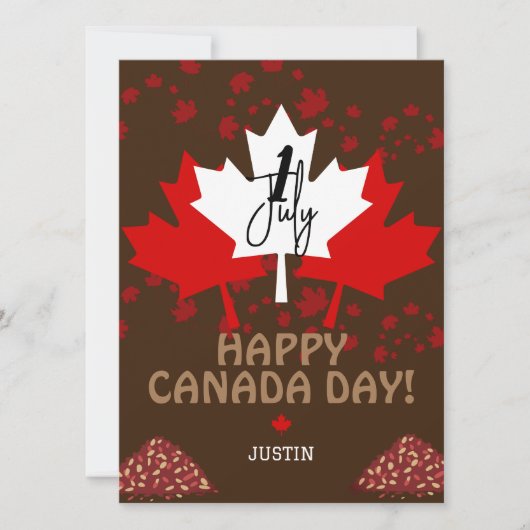 Canada Maple Leaf, Happy Canada day, 7月1日 シーズンカード (正面)