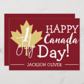 Canada Maple Leaf, Happy Canada day, 7月1日 シーズンカード (正面/裏面)