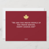 Canada Maple Leaf, Happy Canada day, 7月1日 シーズンカード (裏面)