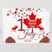 Canada Maple Leaf, Happy Canada day, 7月1日 シーズンカード (正面/裏面)