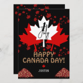Canada Maple Leaf, Happy Canada day, 7月1日 シーズンカード (正面/裏面)
