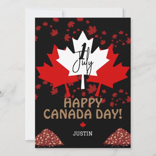 Canada Maple Leaf, Happy Canada day, 7月1日 シーズンカード (正面)