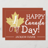 Canada Maple Leaf, Happy Canada day, 7月1日 シーズンカード (正面/裏面)