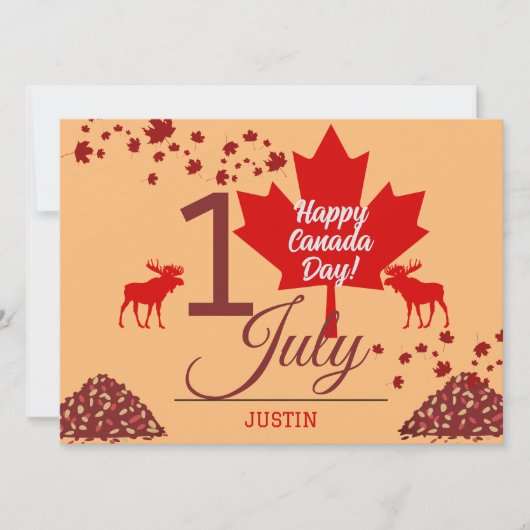 Canada Maple Leaf, Happy Canada day, 7月1日 シーズンカード (正面)