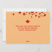 Canada Maple Leaf, Happy Canada day, 7月1日 シーズンカード (裏面)