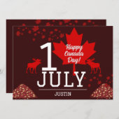 Canada Maple Leaf, Happy Canada day, 7月1日 シーズンカード (正面/裏面)