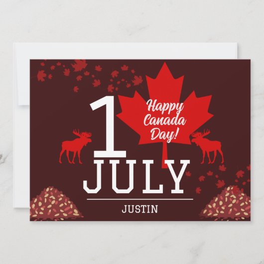 Canada Maple Leaf, Happy Canada day, 7月1日 シーズンカード (正面)