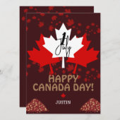 Canada Maple Leaf, Happy Canada day, 7月1日 シーズンカード (正面/裏面)