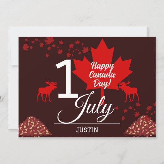 Canada Maple Leaf, Happy Canada day, 7月1日 シーズンカード (正面)