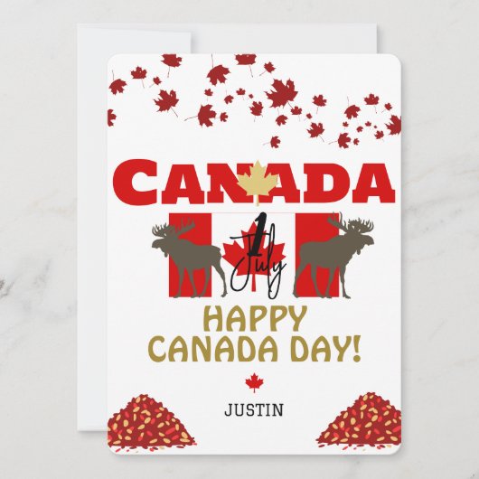 Canada Maple Leaf, Happy Canada day, 7月1日 シーズンカード (正面)