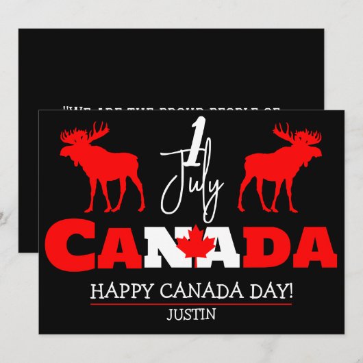 Canada Maple Leaf, Happy Canada day, 7月1日 シーズンカード (正面/裏面)