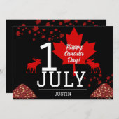 Canada Maple Leaf, Happy Canada day, 7月1日 シーズンカード (正面/裏面)