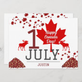 Canada Maple Leaf, Happy Canada day, 7月1日 シーズンカード (正面/裏面)