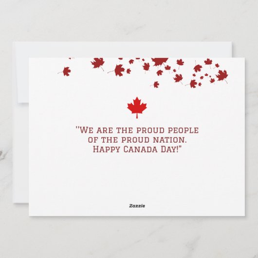 Canada Maple Leaf, Happy Canada day, 7月1日 シーズンカード (裏面)
