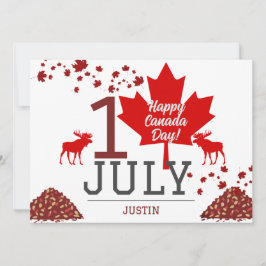 Canada Maple Leaf, Happy Canada day, 7月1日 シーズンカード