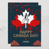 Canada Maple Leaf, Happy Canada day, 7月1日 シーズンカード (正面/裏面)