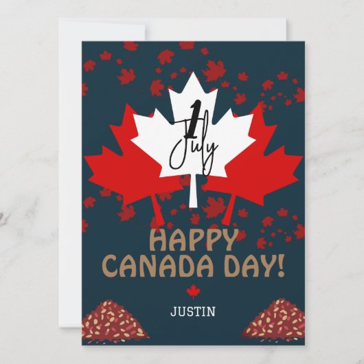 Canada Maple Leaf, Happy Canada day, 7月1日 シーズンカード (正面)