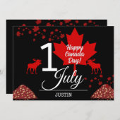 Canada Maple Leaf, Happy Canada day, 7月1日 シーズンカード (正面/裏面)