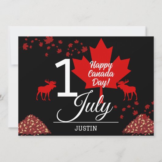 Canada Maple Leaf, Happy Canada day, 7月1日 シーズンカード (正面)
