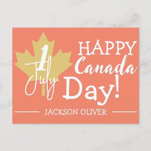 Canada Maple Leaf, Happy Canada day, 7月1日 シーズンポストカード (正面)