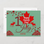 Canada Maple Leaf, Happy Canada day, 7月1日 シーズンポストカード (正面/裏面)