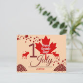 Canada Maple Leaf, Happy Canada day, 7月1日 シーズンポストカード (スタンド正面)