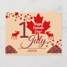 Canada Maple Leaf, Happy Canada day, 7月1日 シーズンポストカード
