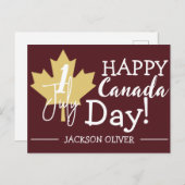 Canada Maple Leaf, Happy Canada day, 7月1日 シーズンポストカード (正面/裏面)