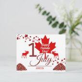Canada Maple Leaf, Happy Canada day, 7月1日 シーズンポストカード (スタンド正面)