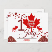 Canada Maple Leaf, Happy Canada day, 7月1日 シーズンポストカード (正面/裏面)