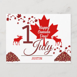 Canada Maple Leaf, Happy Canada day, 7月1日 シーズンポストカード
