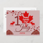 Canada Maple Leaf, Happy Canada day, 7月1日 シーズンポストカード (正面/裏面)