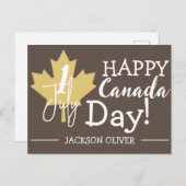 Canada Maple Leaf, Happy Canada day, 7月1日 シーズンポストカード (正面/裏面)
