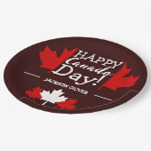 Canada Maple Leaf, Happy Canada day, 7月1日 ペーパープレート (アングル)