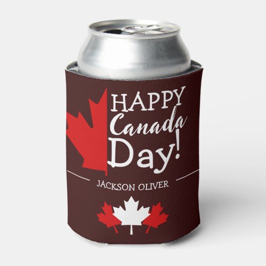 Canada Maple Leaf, Happy Canada day, 7月1日 缶クーラー (缶正面)
