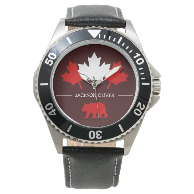 Canada Maple Leaf, Happy Canada day, 7月1日 腕時計 (正面)