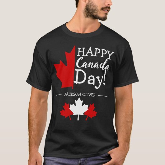 Canada Maple Leaf, Happy Canada day, 7月1日 Tシャツ (正面)