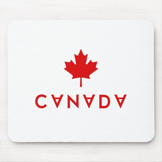 Canada Maple Leaf Upside-Down Lettering Color マウスパッド (正面)