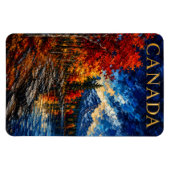 Canada Mountain Lake Art Souvenier マグネット (横)