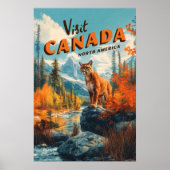 Canada Mountains Puma Travel Poster ポスター (正面)
