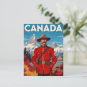Canada Mountie Vintage Art ポストカード (スタンド正面)