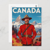 Canada Mountie Vintage Art ポストカード (正面/裏面)