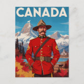 Canada Mountie Vintage Art ポストカード (正面)