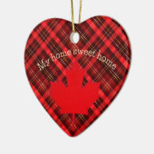 Canada my home sweet home. Maple Leaf. Tartan. セラミックオーナメント (左)